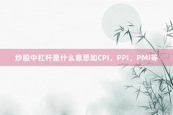炒股中杠杆是什么意思如CPI、PPI、PMI等