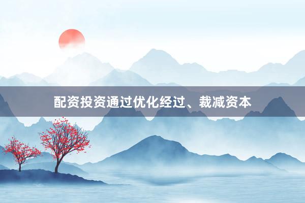 配资投资通过优化经过、裁减资本