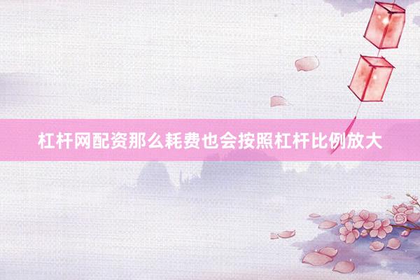 杠杆网配资那么耗费也会按照杠杆比例放大