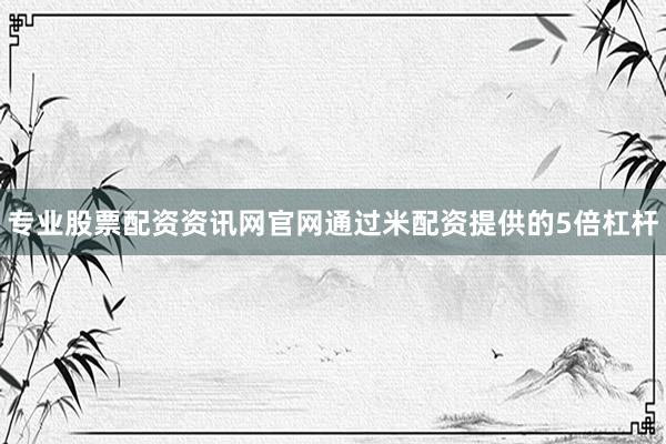 专业股票配资资讯网官网通过米配资提供的5倍杠杆