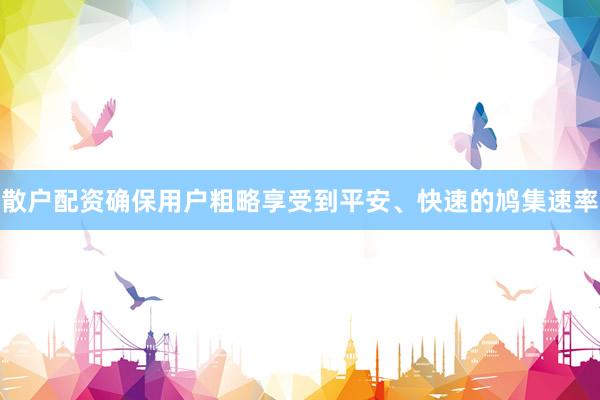散户配资确保用户粗略享受到平安、快速的鸠集速率