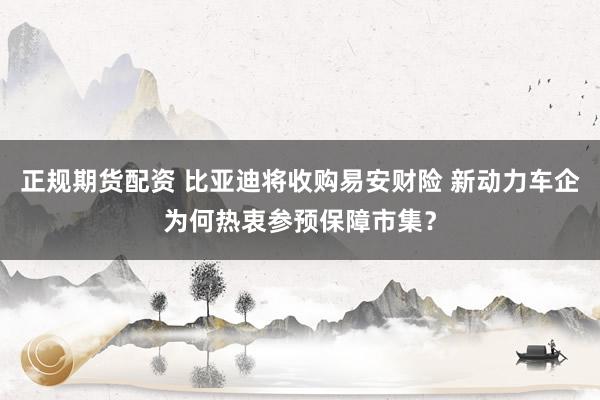 正规期货配资 比亚迪将收购易安财险 新动力车企为何热衷参预保障市集?