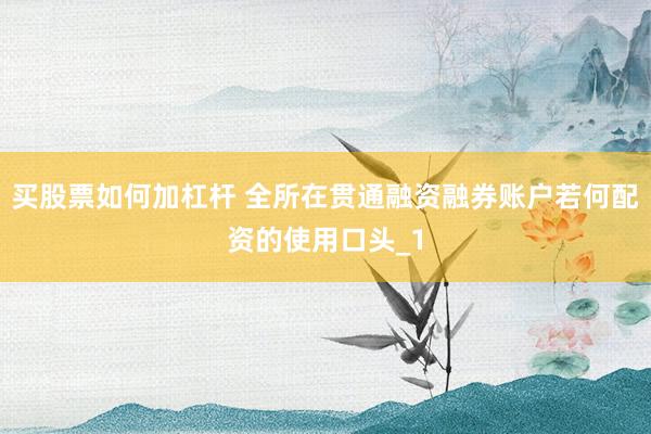 买股票如何加杠杆 全所在贯通融资融券账户若何配资的使用口头_1